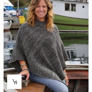 Pollen sweaters heavy wool poncho